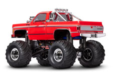 1/18 TRX-4MT Chevrolet K10 Monster Truck (#98064-1) Rear Three-Quarter View (Red)